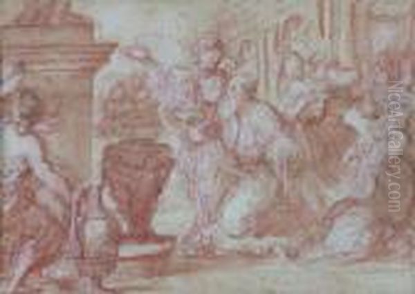 Scene De L'histoire Ancienne Oil Painting by Cesare Pollini