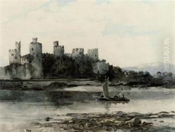 Conway Castle, Wales Oil Painting by Albert Pollitt