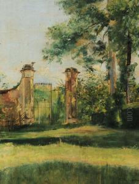 Giardino Oil Painting by Carlo Pollonera