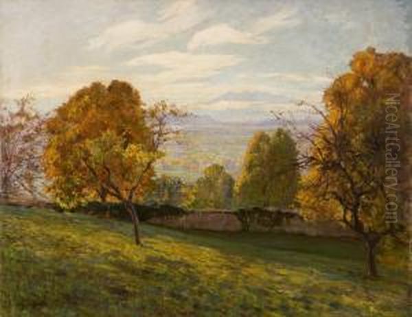 Paesaggio Autunnale Oil Painting by Carlo Pollonera