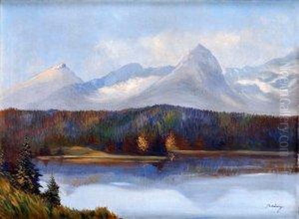 Pleso V Tatrach Oil Painting by Karol Polonyi