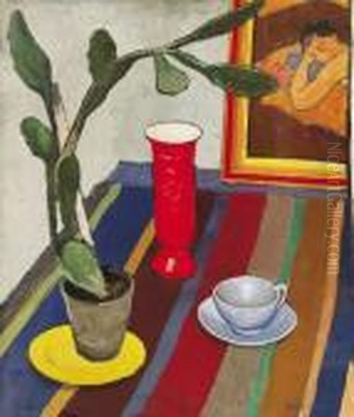 Art Deco Still Life Oil Painting by Ivan Polya