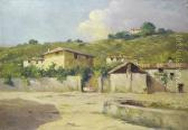 Paese Oil Painting by Silvio Poma