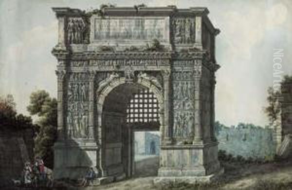 The Arch Of Trajan Oil Painting by Simone Pomardi