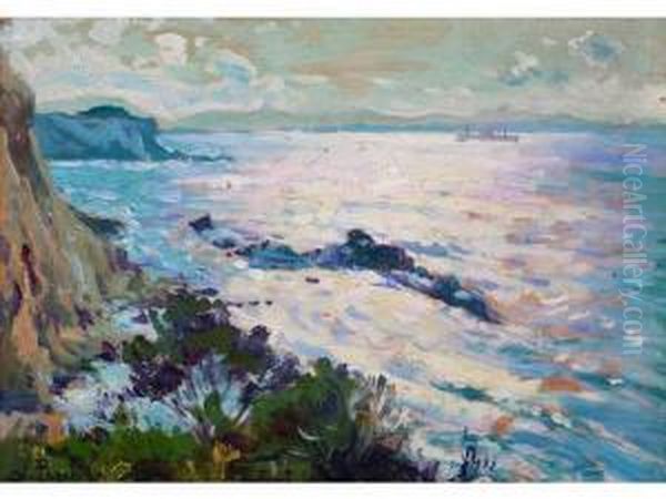 Bord De Mer Sur La Cote Bleue Oil Painting by Antoine Ponchin