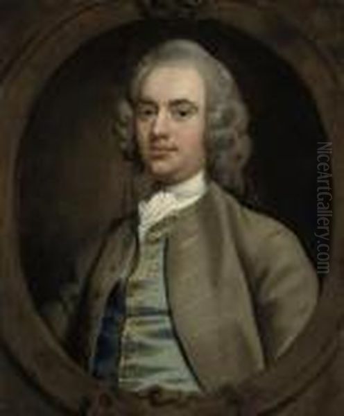 Portrait Of A Gentleman, Traditionally Identified As Francisturner Oil Painting by Arthur Pond