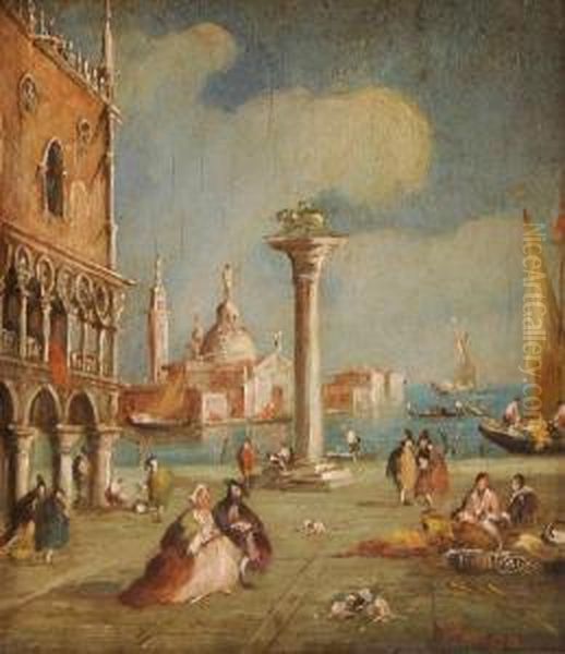 Scorcio Di Piazza San Marco Oil Painting by Giuseppe Ponga