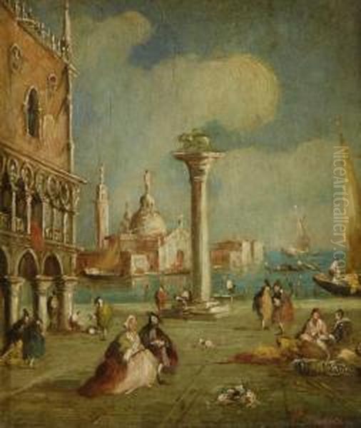 Piazza San Marco Oil Painting by Giuseppe Ponga