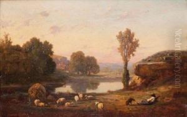 Le Berger Oil Painting by Antoine Ponthus-Cinier