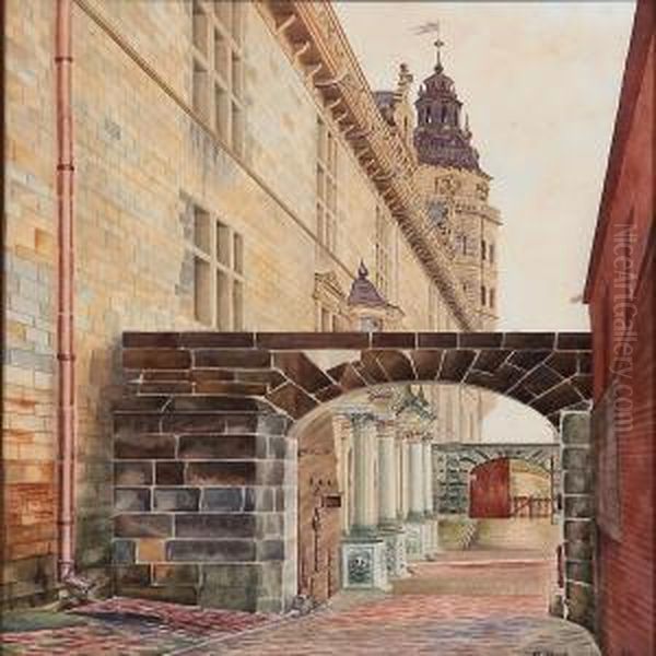 View From The Walls Of Kronborg Castle Oil Painting by A. Pontoppidan