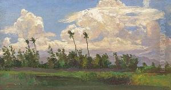 Hawaiian Landscape Oil Painting by Horatio Nelson Poole