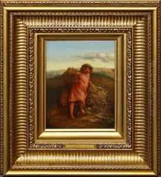 Young Girl With Harvest Sheaf Oil Painting by Paul Falconer Poole