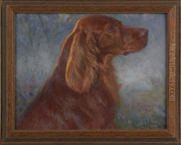 A Red Setter Oil Painting by Henry Rankin Poore