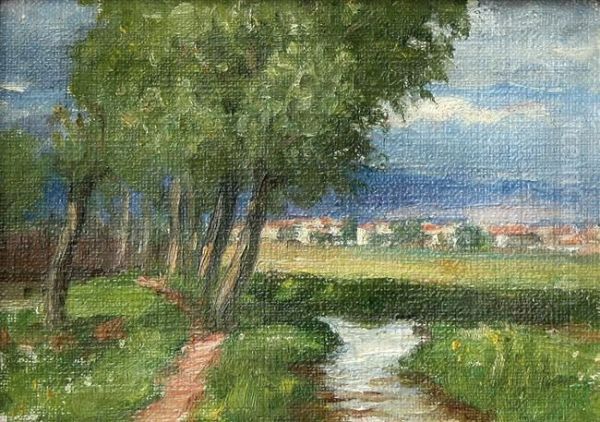 A Streamlet Oil Painting by Alexander Popivanov