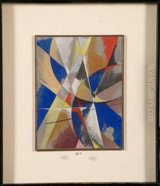 Composition Abstraite Oil Painting by Lyubov Popova