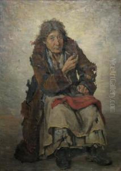 Tiganca Oil Painting by Gheorghe Popovici