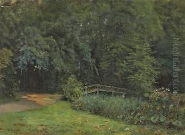 Charlottenburger Schlosspark Oil Painting by Fedor Poppe