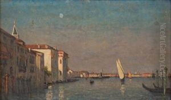 Alba Su Un Canale Veneziano Oil Painting by Charles Albert Porcher