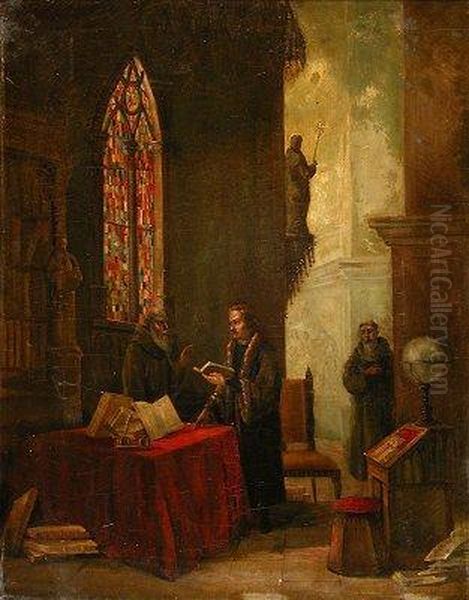 En La Iglesia. Oil Painting by Josep Serra Porson