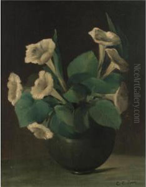 A Bowl Of Morning Glories Oil Painting by Charles Ethan Porter