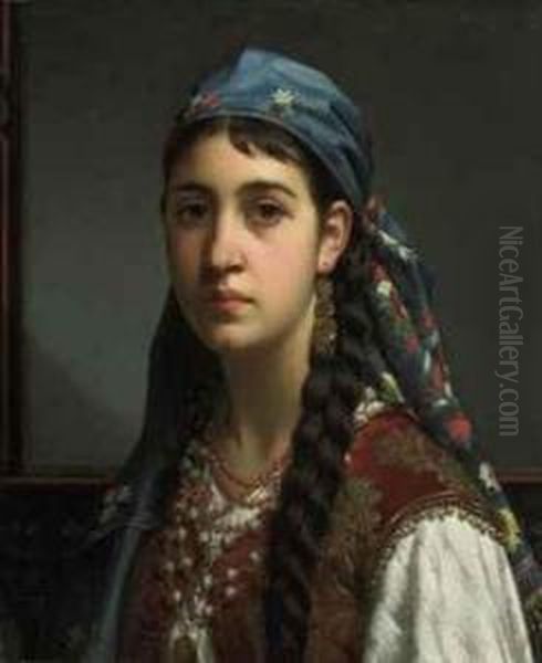 Gypsy Girl Oil Painting by Jan Frederik Pieter Portielje