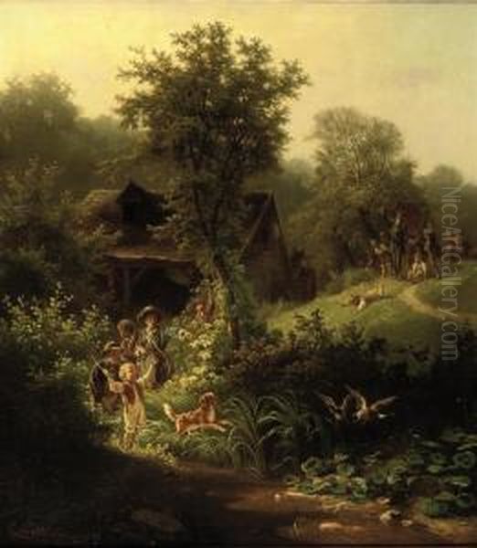 The Fieldtrip Oil Painting by Carl Porttmann