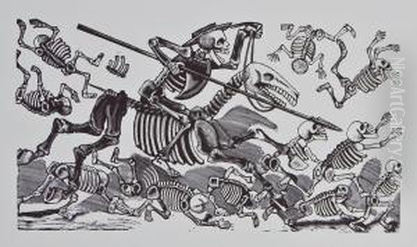 Die Besten Werke Des Kunstlers Oil Painting by Jose Guadalupe Posada