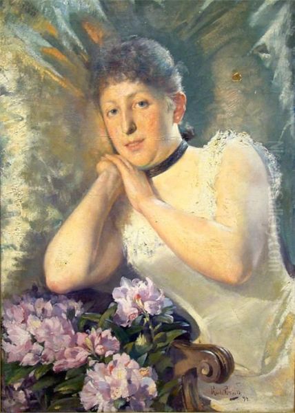 Sinnendes Madchen Oil Painting by Rudolf Possin