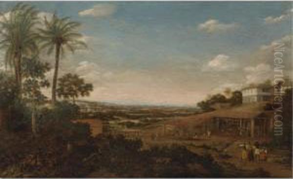 The Sugar Mill Oil Painting by Frans Jansz. Post