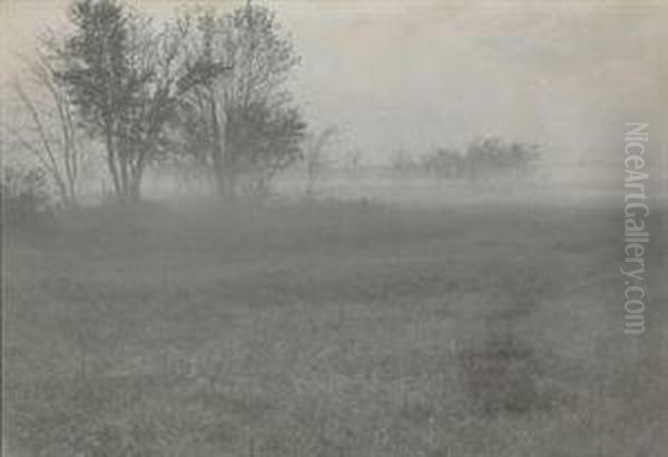 Untitled (field In Fog) Oil Painting by William B. Post