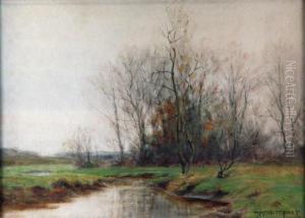 Falllandscape Oil Painting by William Merritt Post