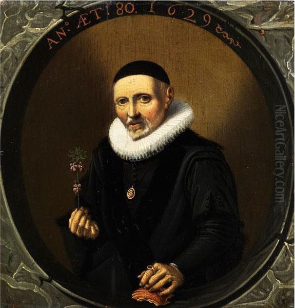 Kleines Herrenportrait Oil Painting by Hendrick Gerritsz. Pot