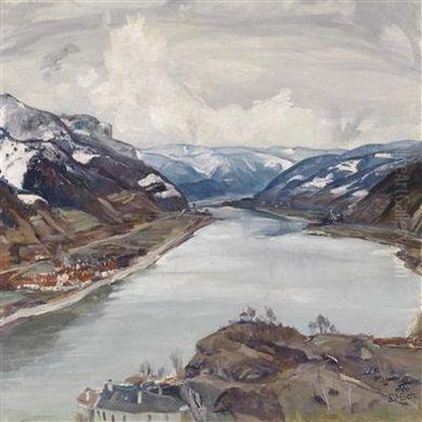 Landscape In Early Spring Oil Painting by Igo Potsch