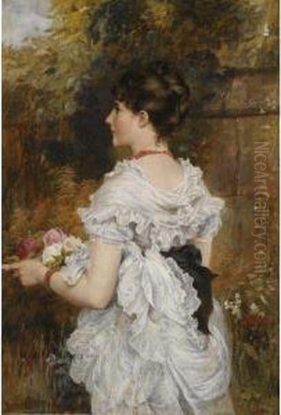 The Last Of The Summer Roses Oil Painting by Laslett John Pott