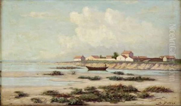 Bord De Mer, Paysage Anime Oil Painting by Adolphe Potter