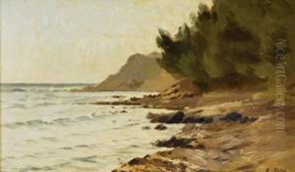 Bord De Mer A Saint-raphael Oil Painting by Adolphe Potter