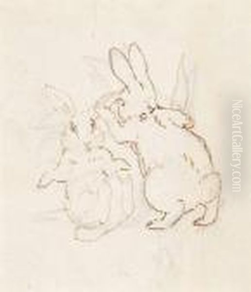 The Fierce Bad Rabbit Oil Painting by Helen Beatrix Potter