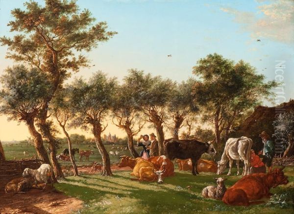 A Stroll By The Farm Oil Painting by Paulus Potter