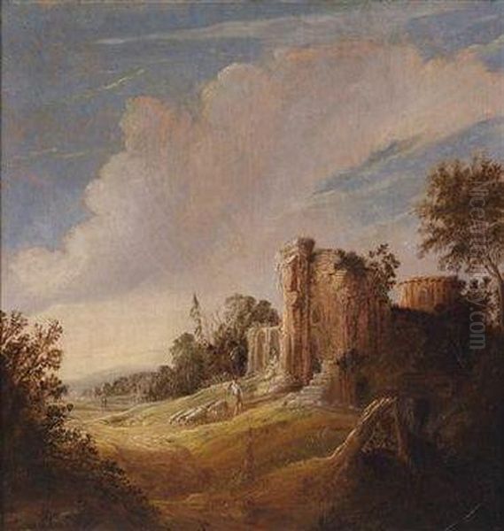 A Landscape With Ruins Oil Painting by Pieter Symonsz Potter