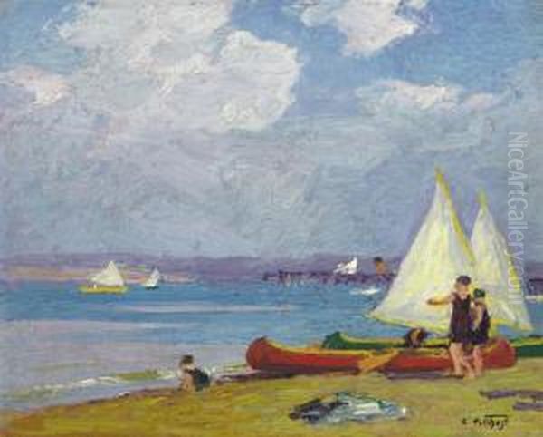 Canoeing Oil Painting by Edward Henry Potthast