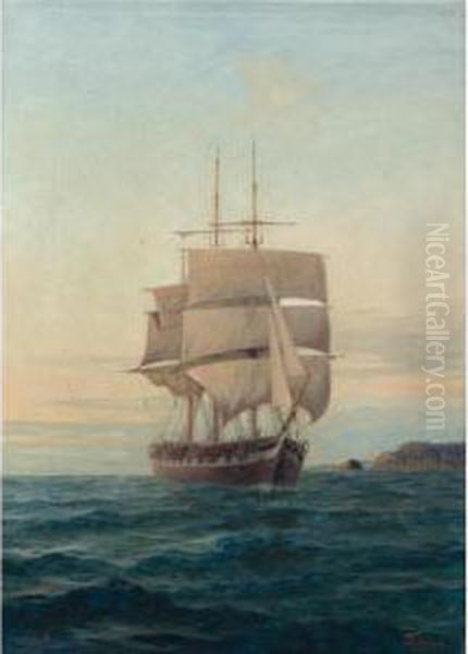 Triple-masted Ship Oil Painting by Ioannis Poulakas