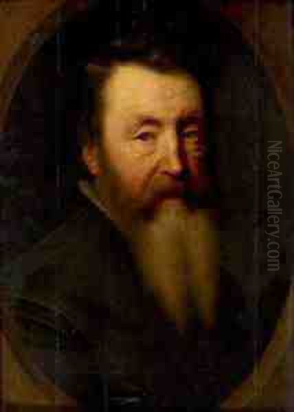 Portrait D'homme Barbu Dans Un OEil De Boeuf Oil Painting by Frans Pourbus the younger