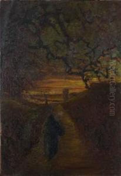 Le Chemin Oil Painting by Leon Pourtau