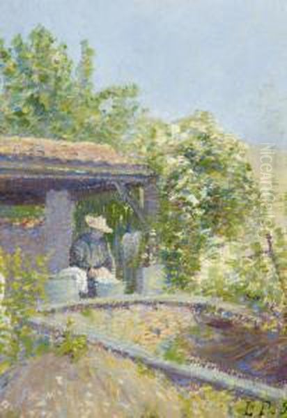 Femme Au Jardin Oil Painting by Leon Pourtau