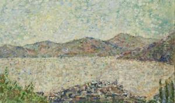 Vue Sur La Baie De Saint-tropez Oil Painting by Leon Pourtau