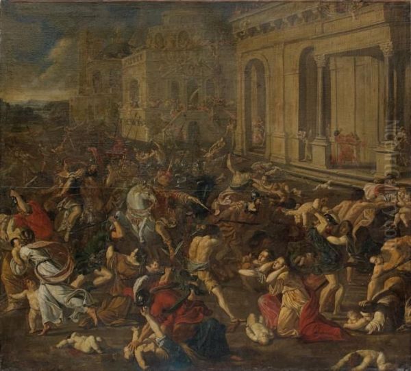 Le Massacre Des Innocents Oil Painting by Nicolas Poussin