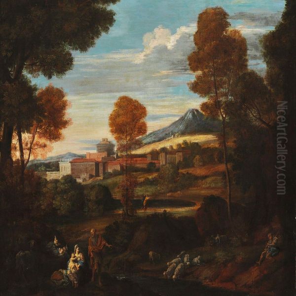 The Flight Into Egypt Oil Painting by Nicolas Poussin