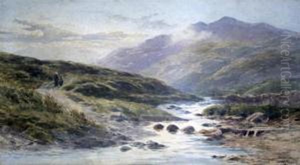 Moorland Stream Oil Painting by Alfred Powell