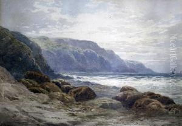 Coastal Scene Oil Painting by Alfred Powell