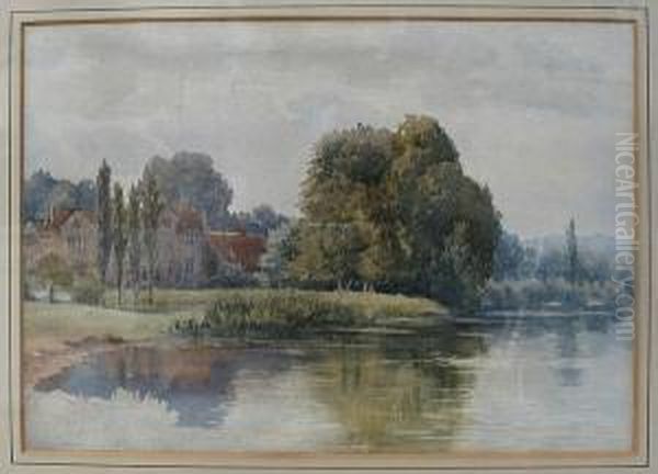 Bisham Abbey From The Vicarage Garden Oil Painting by Edgar Powell